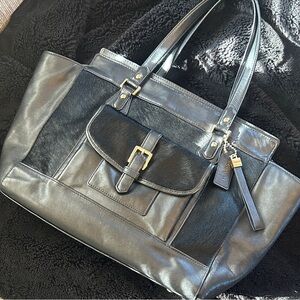 Rare Coach Harako & Leather Carryall Tote